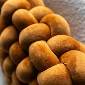 Almohada grande de terciopelo suave con nudo cuadrado, sofá decorativo para el hogar, patrón de hojas tejidas, estilo europeo americano, antibolitas - Product Image 3