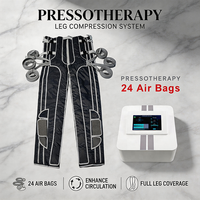 Appareil de pressothérapie professionnel à 24 airbags, système de massage par compression d'air, chauffage, Presoterapia, analyseur de peau