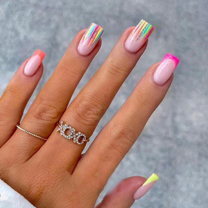 <span class=keywords><strong>Uñas</strong></span> postizas francesas con punta de diamante, estilo bailarina, acrílicas, a presión - Product Image 5