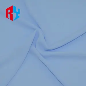 China Textile Sky Blue Pearl Chiffon Fabric 100% Polyester 75D Georgette Fabric Chiffon for Dress Shirt