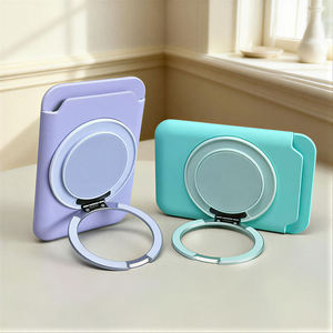 6 Colors 360 Rotating Magnetic Anti-Theft PU Card Holder Dual-Slot Card Keeper Wallet <b>Stand</b> <b>for</b> Most Smartphones - Product Image 3