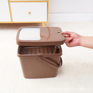 Plastic Tea <b>Bucket</b> <b>With</b> <b>Lid</b> For Tea Leaves And Wastewater Kung Fu Tea Set Accessory - Product Image 4