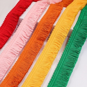 Fita Decorativa de Renda de Algodão de 3,8cm, Acessórios de Renda com Franjas Beiges Espessas - Product Image 1