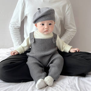 Nuevo mono de primavera estilo coreano para bebés, de viscosa, con cuello y tirantes, para niños y niñas, ropa informal para gatear y jugar. - Product Image 2