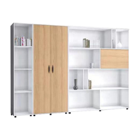 Armario de Oficina Moderno de Metal y Madera Maciza con Cerradura de Llave, Gran Capacidad de Almacenamiento para el Hogar, Oficina o Escuela, Duradero y Ahorra Espacio