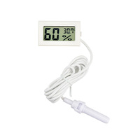 Grosir FY12 termometer higrometer elektronik dalam ruangan, pengukur suhu dan kelembapan Digital LCD Mini tertanam dengan Probe 1.5m