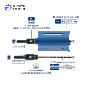 3pcs六角至1/2英寸BSP外螺纹适配器套件，带导向钻头和漂移键，干式金刚石岩心钻孔重型转换器 - Product Image 6