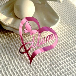 Venta caliente acrílico <span class=keywords><strong>flores</strong></span> pastel Topper excelente Celebración del Día de la madre decoraciones mariposa amor mamá diseño - Product Image 6
