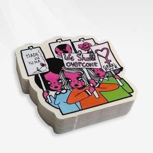 Regalo promocional personalizado mejor pegatina de vinilo impermeable UV brillante y mate vinilo completo troquelado pegatina impresión personalizar forma - Product Image 6