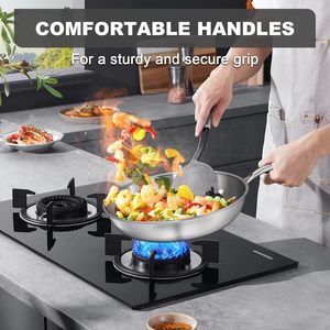 Stainless Steel Frying Pan 11.6 Inch,<strong>Tri</strong>-<strong>Ply</strong> Stainless Steel <strong>Cookware</strong>, Full and Heavy Duty,18/10 Cooking Surface - Product Image 2