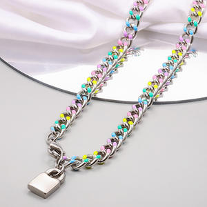 Ask Catalog Heart Lock Collar Colgante Moda Mujer Joyería Alta calidad 316L Unisex <span class=keywords><strong>uno</strong></span> <span class=keywords><strong>de</strong></span> <span class=keywords><strong>50</strong></span> Precio al por mayor - Product Image 2