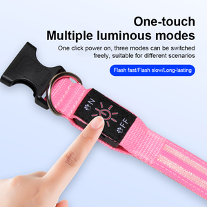 <span class=keywords><strong>Collar</strong></span> seguro Moda Atractivo Anti-perdida Recargable USB Luz <span class=keywords><strong>LED</strong></span> <span class=keywords><strong>Collar</strong></span> de perro de nailon liso - Product Image 2