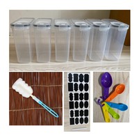 Boîte de rangement en plastique pour le riz, ensemble de 6 boîtes de rangement pour la cuisine de 2,5 l