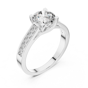 แหวนเพชรทรงกลมสไตล์โมเดิร์นระดับพรีเมียม ผลิตจากเพชรเลี้ยงในห้องปฏิบัติการ ทองคำ 18k สำหรับผู้หญิง พร้อมใบรับรอง เหมาะสำหรับงานแต่งงานและวันครบรอบ - Product Image 6