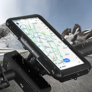 자전거 오토바이 전화 홀더 전화 지원 모토 스탠드 가방 아이폰 X 8 플러스 SE S9 GPS 자전거 홀더 방수 커버