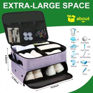 Échantillon gratuit, vente en gros d'usine, organiseur de sac de golf pliable avec compartiments pour vêtements et chaussures, pour le voyage et les activités de golf en extérieur - Product Image 3