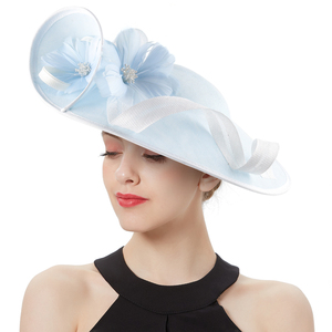 Perfect Wedding Hat High Quality Unique Derby Sinamay Hats Fashion Church Hats Deluxe Premium Bride <strong>Fascinators</strong> for Women Ladies - Product Image 5