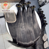 Extensiones de Cabello Humano 100% Natural Vietnamita SDD Doble Trama Liso Extremo con Cierre