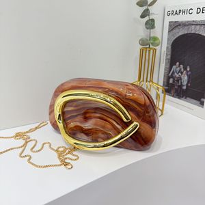 Borsa da sera a <span class=keywords><strong>tracolla</strong></span> classica di tendenza transfrontaliera, in acrilico vintage con manico in metallo, per feste - Product Image 6