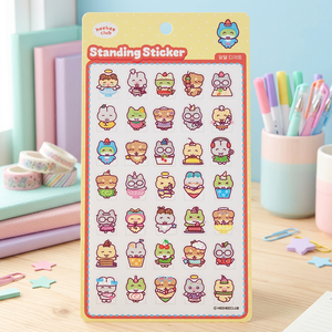สติกเกอร์ PVC 3 มิติลายขนมหวานน่ารักสไตล์เกาหลี ยี่ห้อ HIHI Club สำหรับตกแต่งไดอารี่ สมุดแพลนเนอร์ และแล็ปท็อป พร้อมพิมพ์ลาย UV - Product Image 2