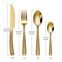 Ensemble de couverts martelés en acier inoxydable pour mariage, couteau, cuillère et fourchette – Vente chaude
