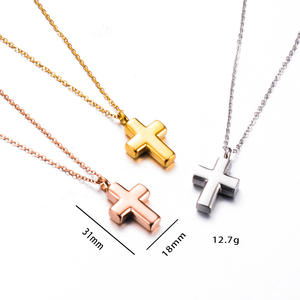 Kalung guci salib klasik perhiasan kremasi untuk pria wanita hadiah kalung peringatan Katolik Kristen kenang-kenangan manusia - Product Image 2