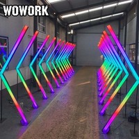 WOWORK 2026, cadre d'arche de tunnel géant personnalisé de toutes formes, grand format 7 pieds, néon LED RGB, support de toile de fond pour décoration de mariage, fête, événement