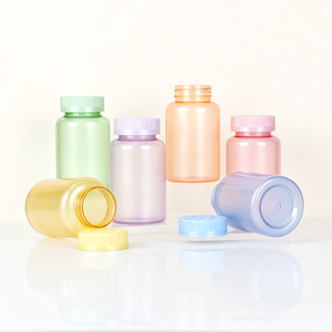 Bouteilles de pilules en PET nacrées colorées de 100 ml, bouteille en plastique givrée, bouteille de capsules pour soins de santé, bouteille de vitamines avec bouchon à l'épreuve des enfants - Product Image 4