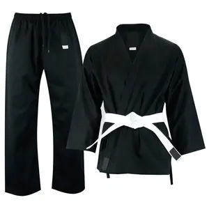 Uniforme de Karate negro de artes marciales, personalizado, de la mejor calidad, 12 OZ