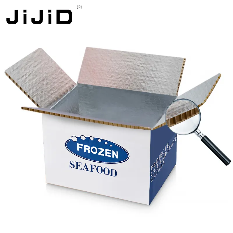 JiJiD 고품질 벌집 판지 상자 절연 쿨러 호일 상자 방수 배송 벌집 보드 상자 냉동 식품