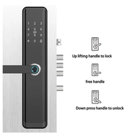 Serrure de porte intelligente avec déverrouillage par empreinte digitale et clé, contrôle via l'application Tuya, compatible Wi-Fi pour plusieurs types de portes