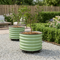 Jardinière sur roulettes écologique et durable en métal galvanisé pour jardin surélevé, idéale pour la maison et les centres commerciaux, style moderne et classique