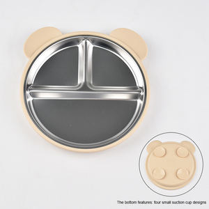 Bandeja de Comida para Bebé de Acero Inoxidable 304 con Tres Compartimentos, Fuerte Succión, Apta para Microondas, Portátil, Irrompible, No Tóxica, Apta para Lavavajillas - Product Image 5