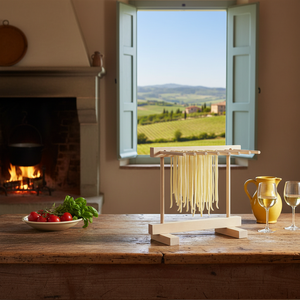 Stendipasta <span class=keywords><strong>in</strong></span> Legno di Faggio Massiccio Stile Nordico Minimalista, Supporto da Banco Stabile <span class=keywords><strong>a</strong></span> Più Aste per Spaghetti e Pasta Fresca Fatta <span class=keywords><strong>in</strong></span> <span class=keywords><strong>Casa</strong></span> - Product Image 6