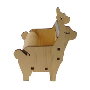 Cortador de cinta de madera de jirafa lindo Retro Para accesorio de escritorio de oficina