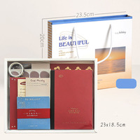 Cuaderno de tapa dura A6 B5 para la escuela, regalo, costura, encuadernación, álbum de recortes, diario, con cinta adhesiva y caja de papel.
