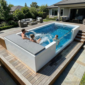 Piscina de techo, casa, suministros portátiles, spa de natación, piscina grande, acrílico transparente, cascada para perros, contenedor de envío, piscina de jardín - Product Image 1