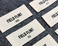 Étiquettes tissées personnalisées en coton avec logo, pliées en extrémité, rectangulaires ou carrées, pour vêtements, sacs et chaussures