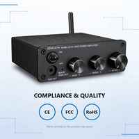 Penguat Daya Mini 2.1 Saluran 50Wx2+100W HiFi Audio Amp Paduan Aluminium AUX RCA Penguat Subwoofer Desktop Rumah
