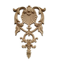 Europäische Vintage Massivholz Geschnitzte Zierleiste, Lange Blumen-Holzapplikation für Schranktür Kleiderschrank Wand Möbeldekoration