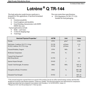Granulés de PEHD de qualité filmique HHM TR-144 MFR 0.18 pour soufflage, sac de 25 kg, résine PEHD pour sacs en plastique