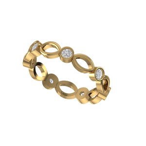 Anillo Elegante con Diamante Cultivado en Laboratorio, Corte Redondo, Plata 925, Oro de 9kt, 14kt, 18kt, Anillos de Diamantes para Compromiso de Mujer - Product Image 5
