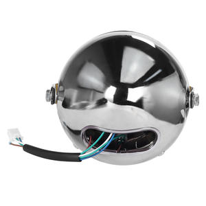 Faros delanteros <span class=keywords><strong>vintage</strong></span> modificados CG125, faros delanteros redondos universales de carcasa negra GN125 - Product Image 5