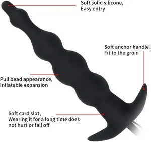 سدادة شرجية قابلة للنفخ هزاز 12 وضع هزاز سيليكون المكونات <span class=keywords><strong>2</strong></span> في 1 نفخ المهبل توسيع المؤخرة BDSM ألعاب جنسية للرجال - Product Image 5