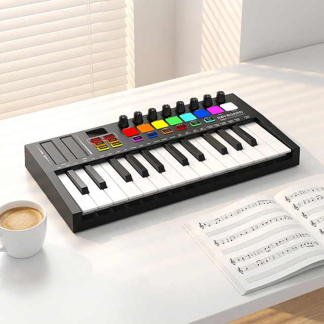 Professional 25-Key MIDI Electric Controller Portable Intelligent Arrangement Strike Pad Keyboard Cross-Border Electronic Organ