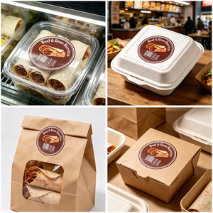 Étiquette autocollante personnalisée ronde pour emballage alimentaire de burritos au bœuf, avec logo, pour restauration rapide mexicaine, traiteur, restaurant, à emporter, scellable - Product Image 6
