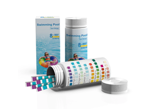 100pcs Kit de test de piscine d'eau salée Kits de test d'eau professionnels pour bain à remous et spa-Bandelettes de test de piscine 8 en 1 - Product Image 2