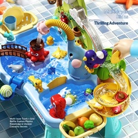 Table d'eau en plastique pour enfants, avec fonction de pêche et circulation d'eau électrique, pour parc aquatique et toboggan, adaptée à diverses tailles d'enfants