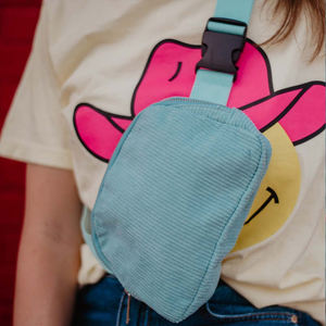 도매 여성 슬링 범프 백 벨트 지갑 사용자 정의 크로스 바디 백 모노그램 코듀로이 패니 팩 - Product Image 3