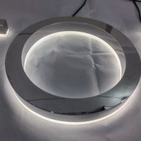 Lettres rétroéclairées en acier inoxydable de précision personnalisées avec halo LED, décoration de bureau, résistantes à l'eau et écologiques